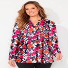 Liz&Me&reg; Henley Peasant Georgette Blouse image number null