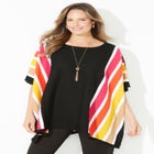 Liz&Me&reg; Rib Striped Poncho image number null