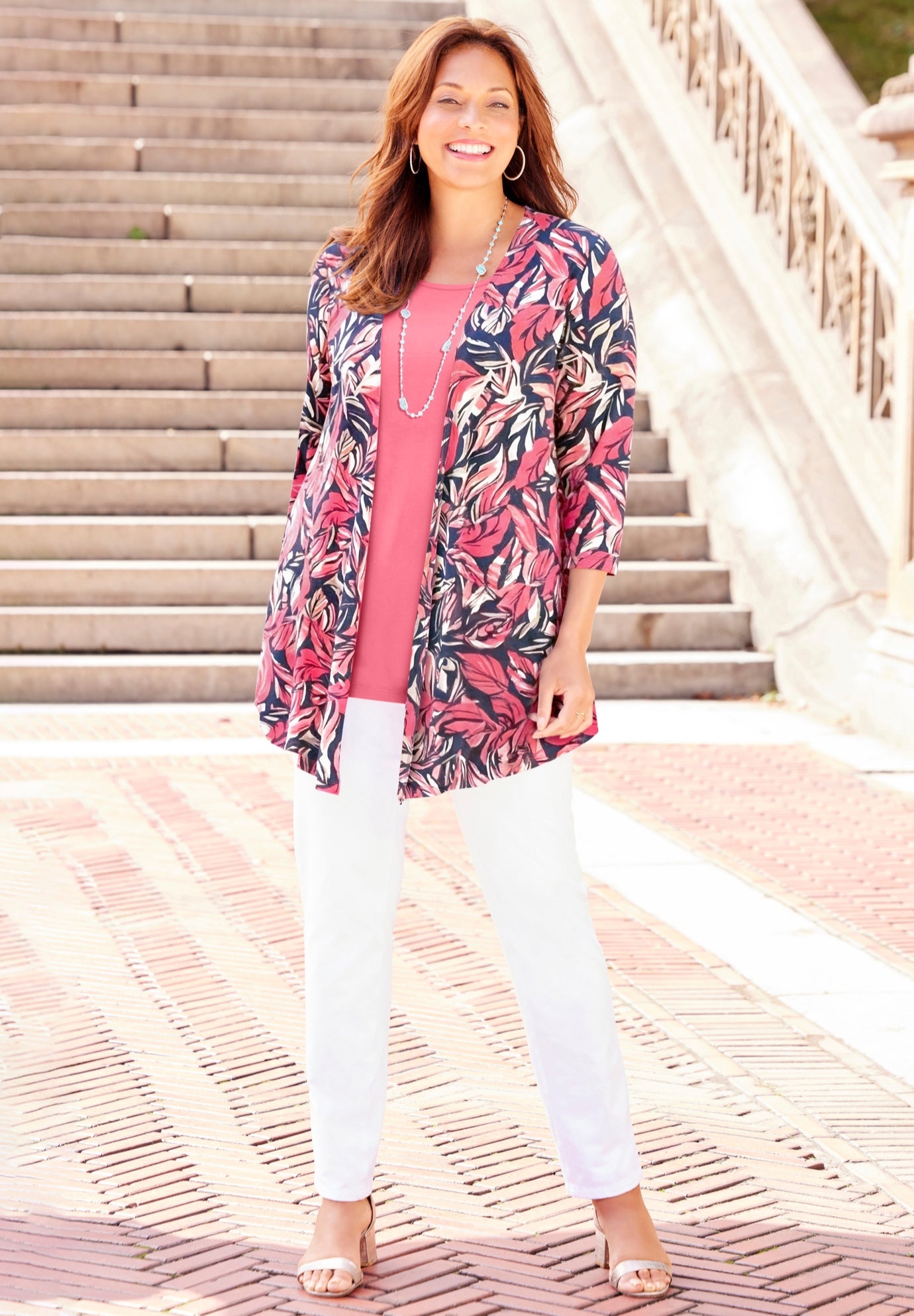 Cardigan and Tank One Piece Top image number 1