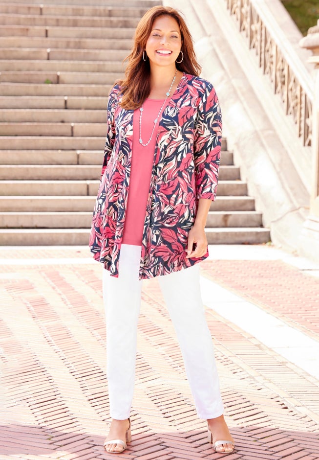 Cardigan and Tank One Piece Top image number 1