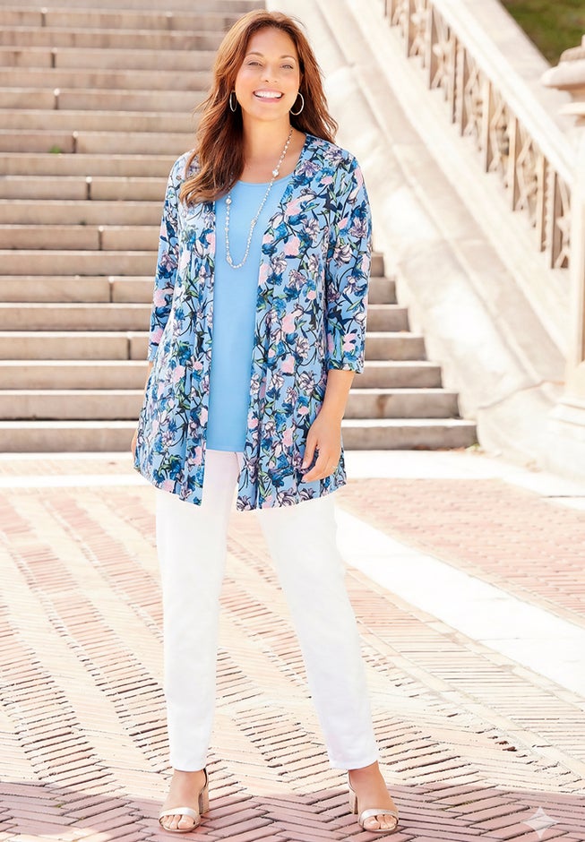 Cardigan and Tank One Piece Top image number 1