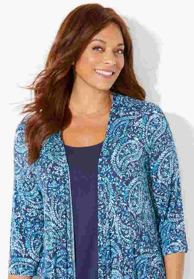 Cardigan and Tank One Piece Top image number 1