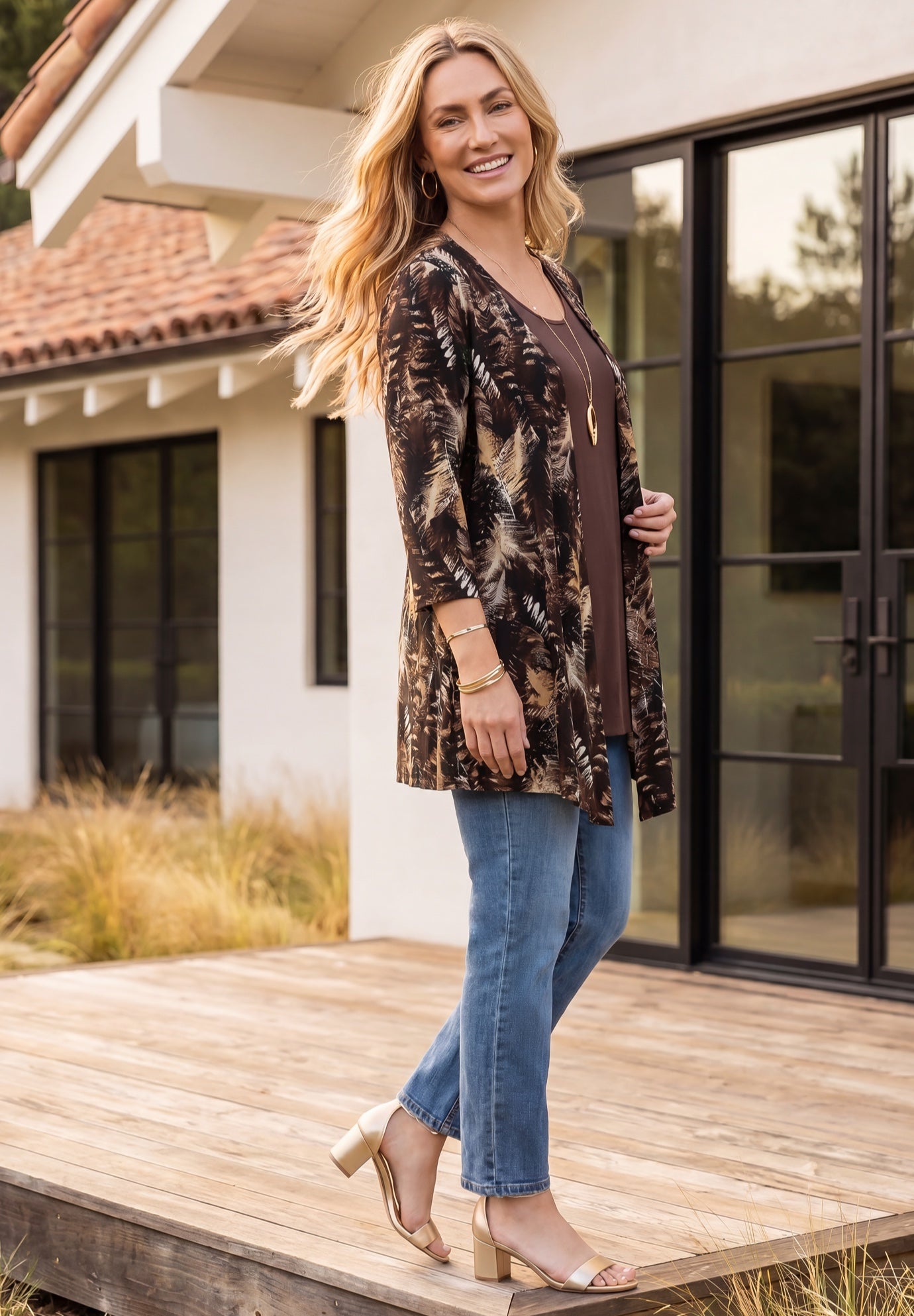 Cardigan and Tank One Piece Top image number 3