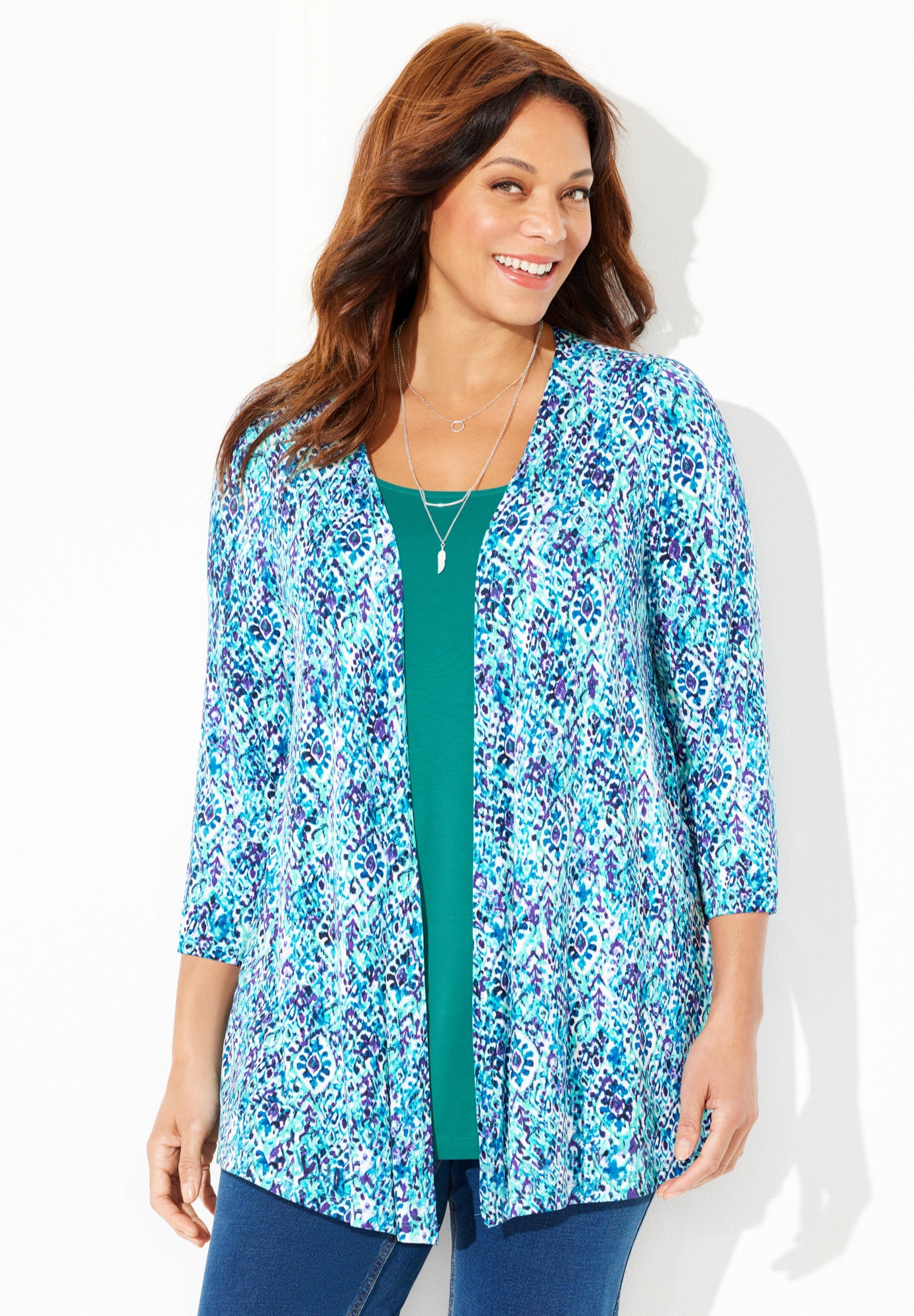 Cardigan and Tank One Piece Top image number 0