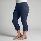 Stretch Cotton Eyelet Capri Legging image number null