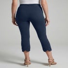 Stretch Cotton Eyelet Capri Legging image number null