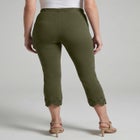 Stretch Cotton Eyelet Capri Legging image number null
