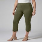 Stretch Cotton Eyelet Capri Legging image number null