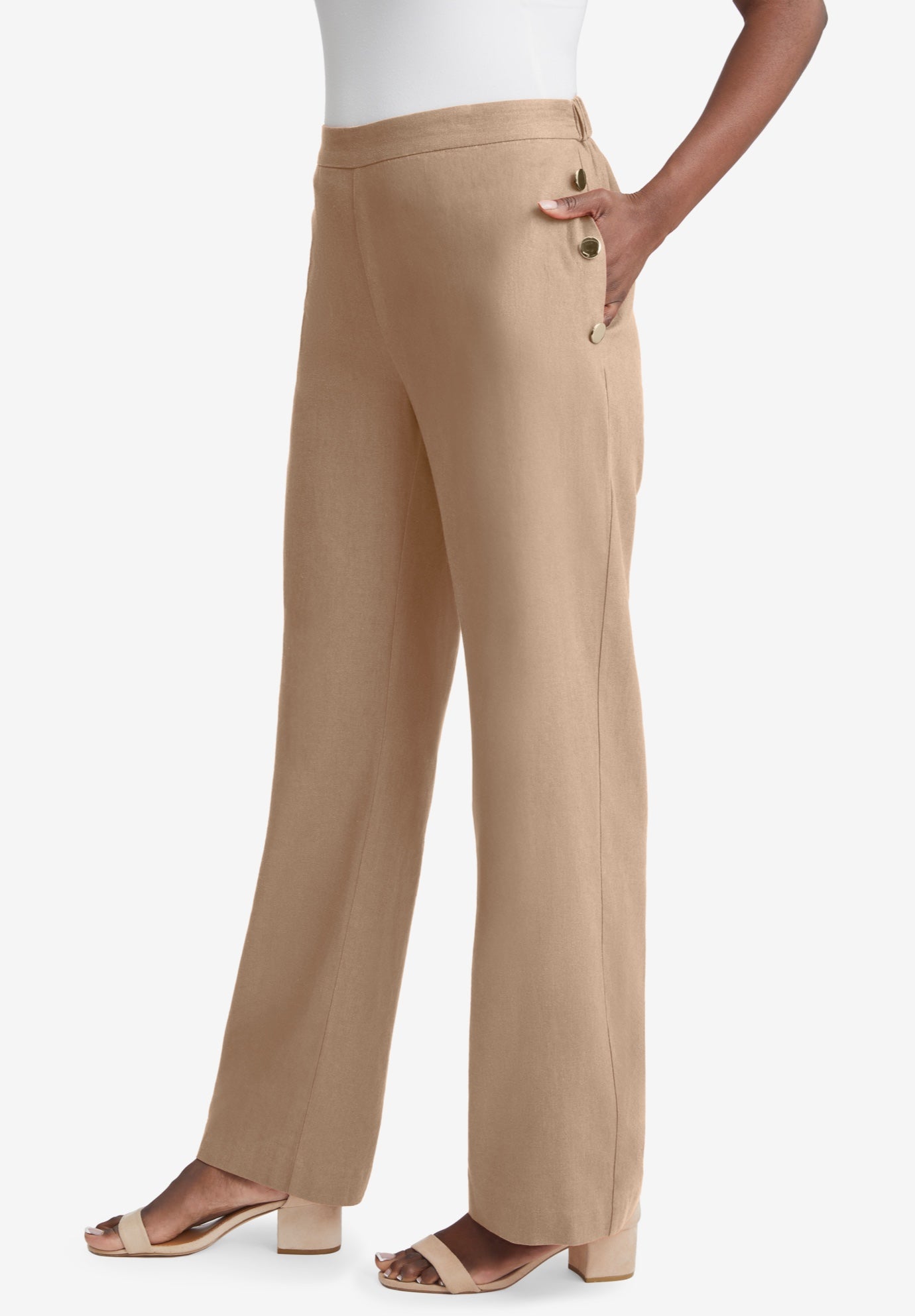 Linen Wide Leg Sailor Pant image number 2