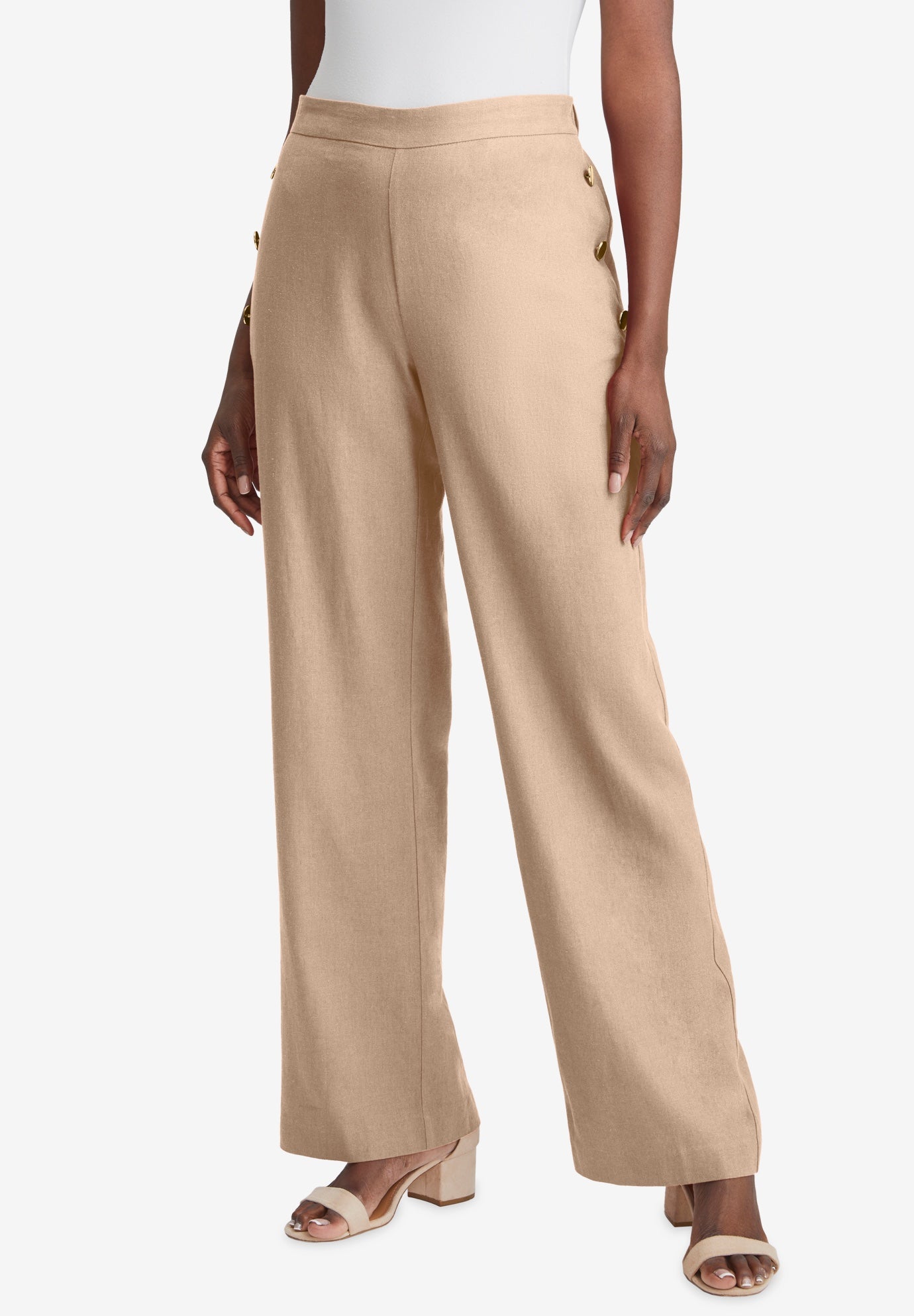 Linen Wide Leg Sailor Pant image number 0