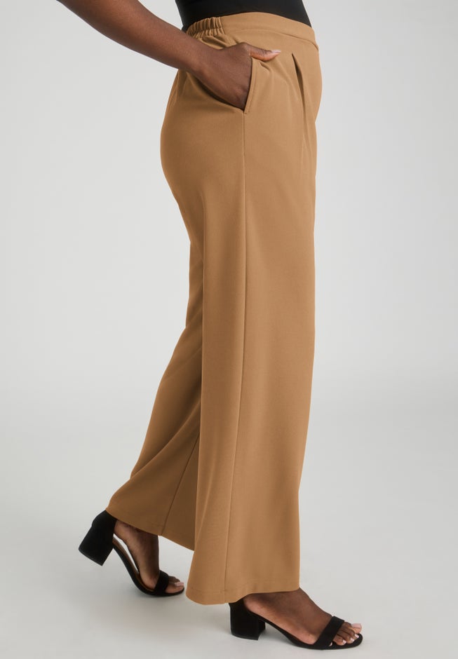 Stretch Knit Crepe Wide Leg Pant image number 1