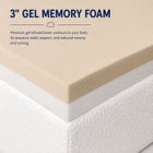 3" Gel Memory Foam Mattress Topper with Velour Cover image number 6