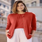 Fine Gauge Button-Front Cardigan image number null