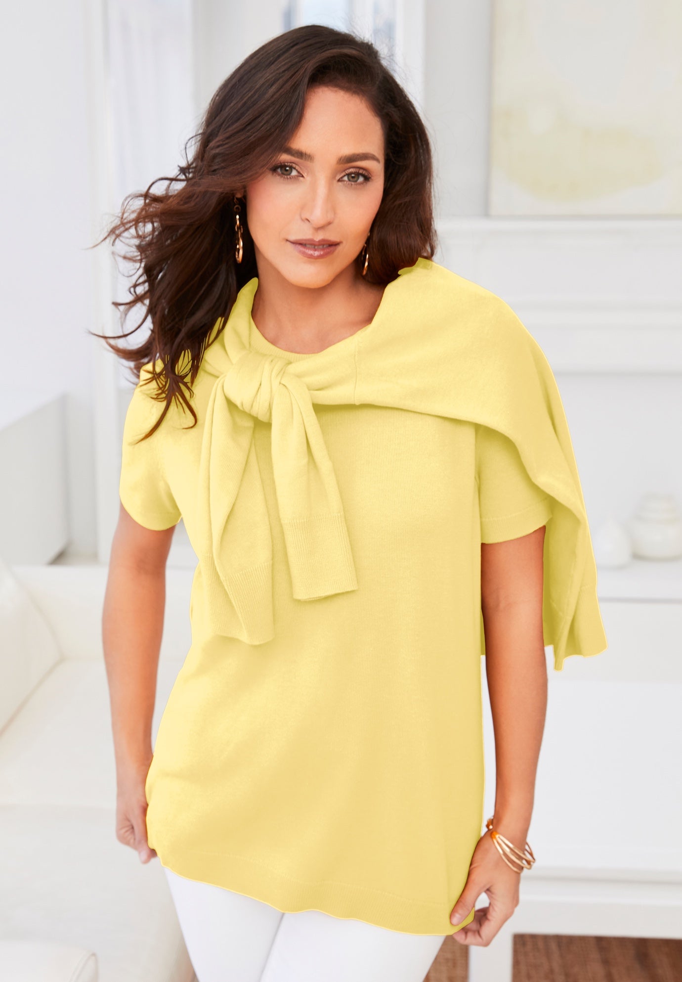 Fine Gauge Crewneck Knit Shell image number 0