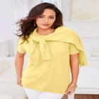 Fine Gauge Crewneck Knit Shell image number null