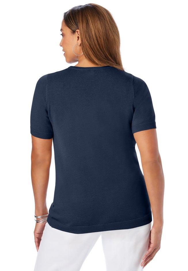 Fine Gauge Crewneck Knit Shell image number 1
