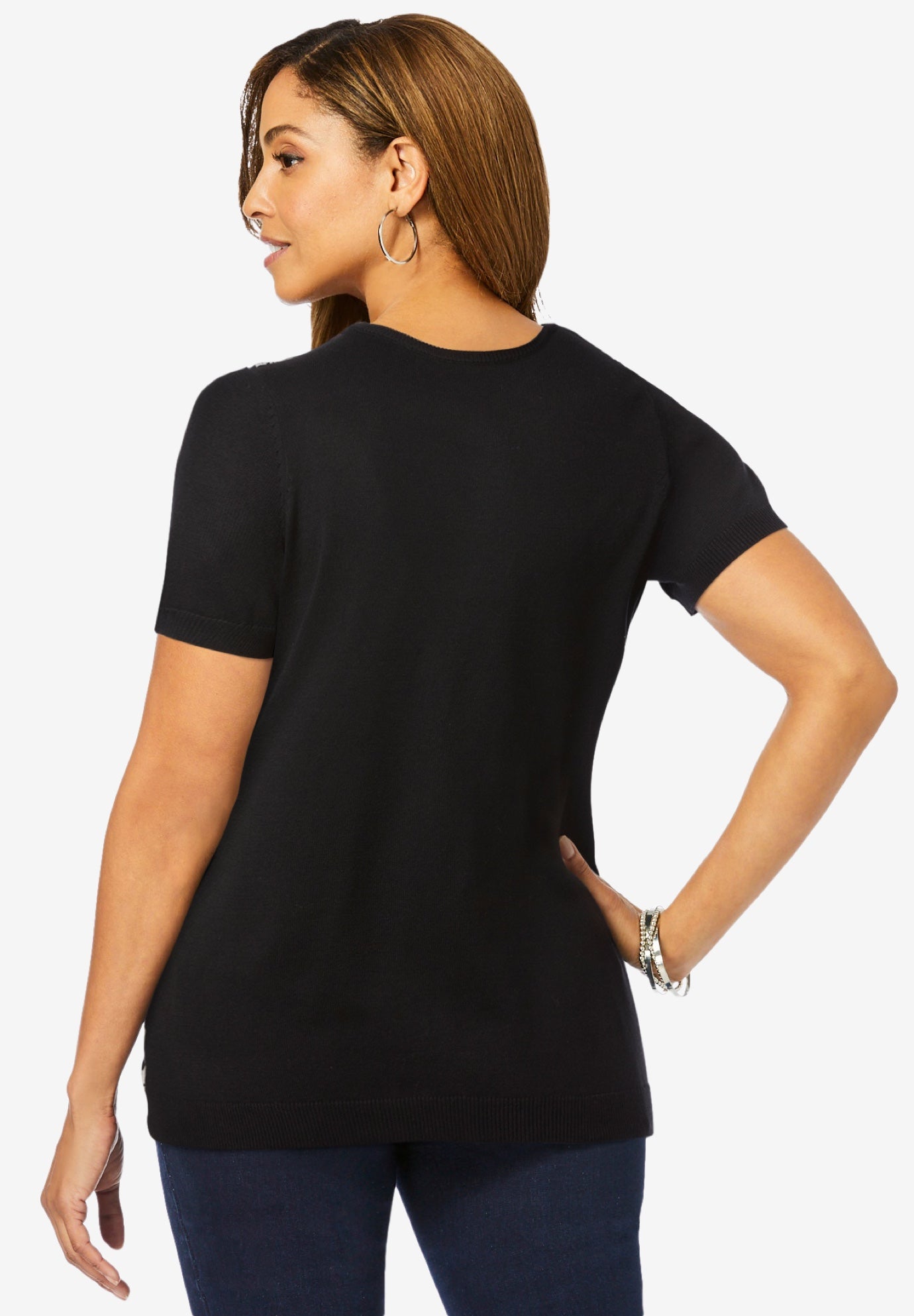 Fine Gauge Crewneck Knit Shell image number 1