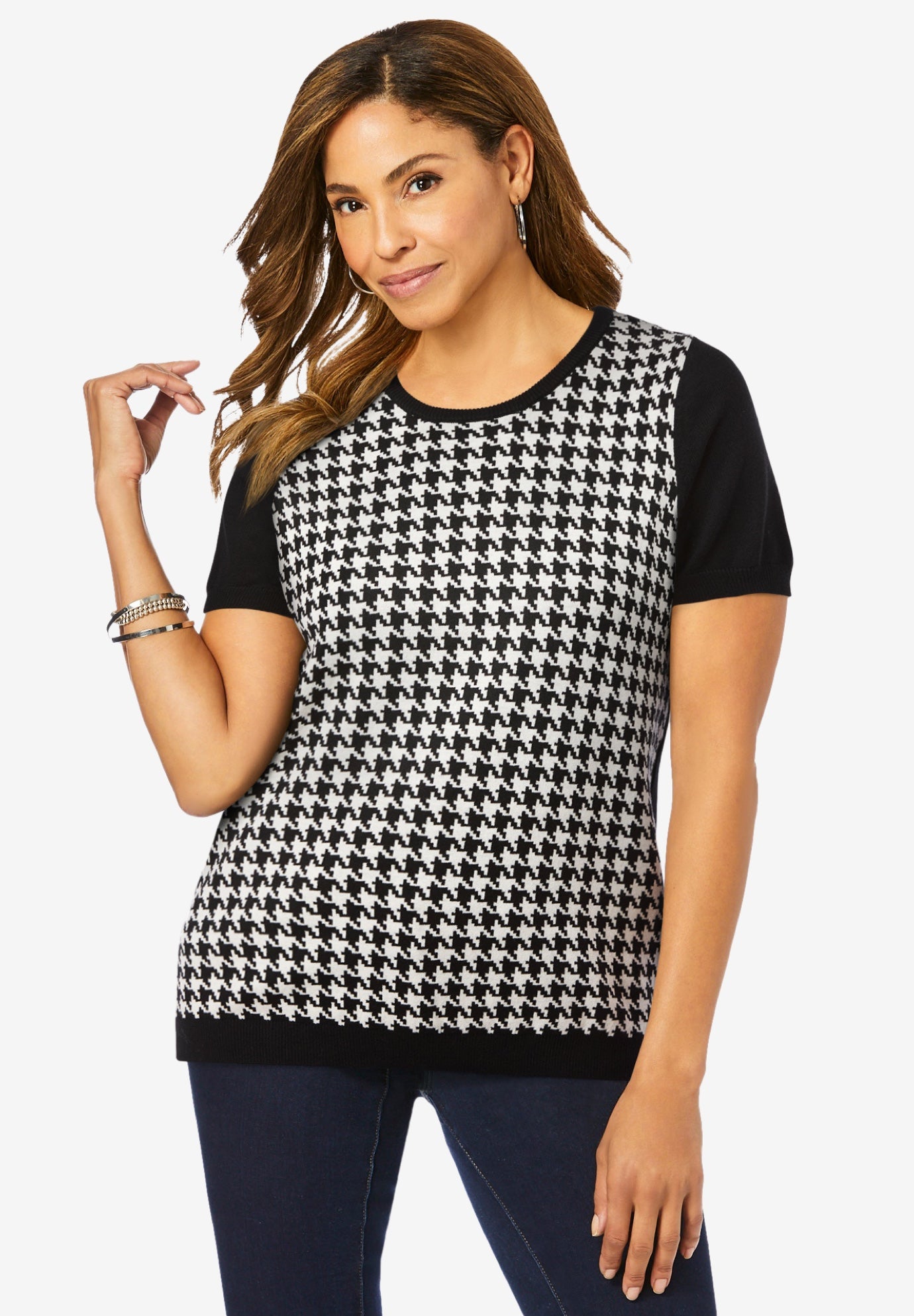 Fine Gauge Crewneck Knit Shell image number 0