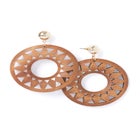 Wood Cutout Circle Earrings image number null