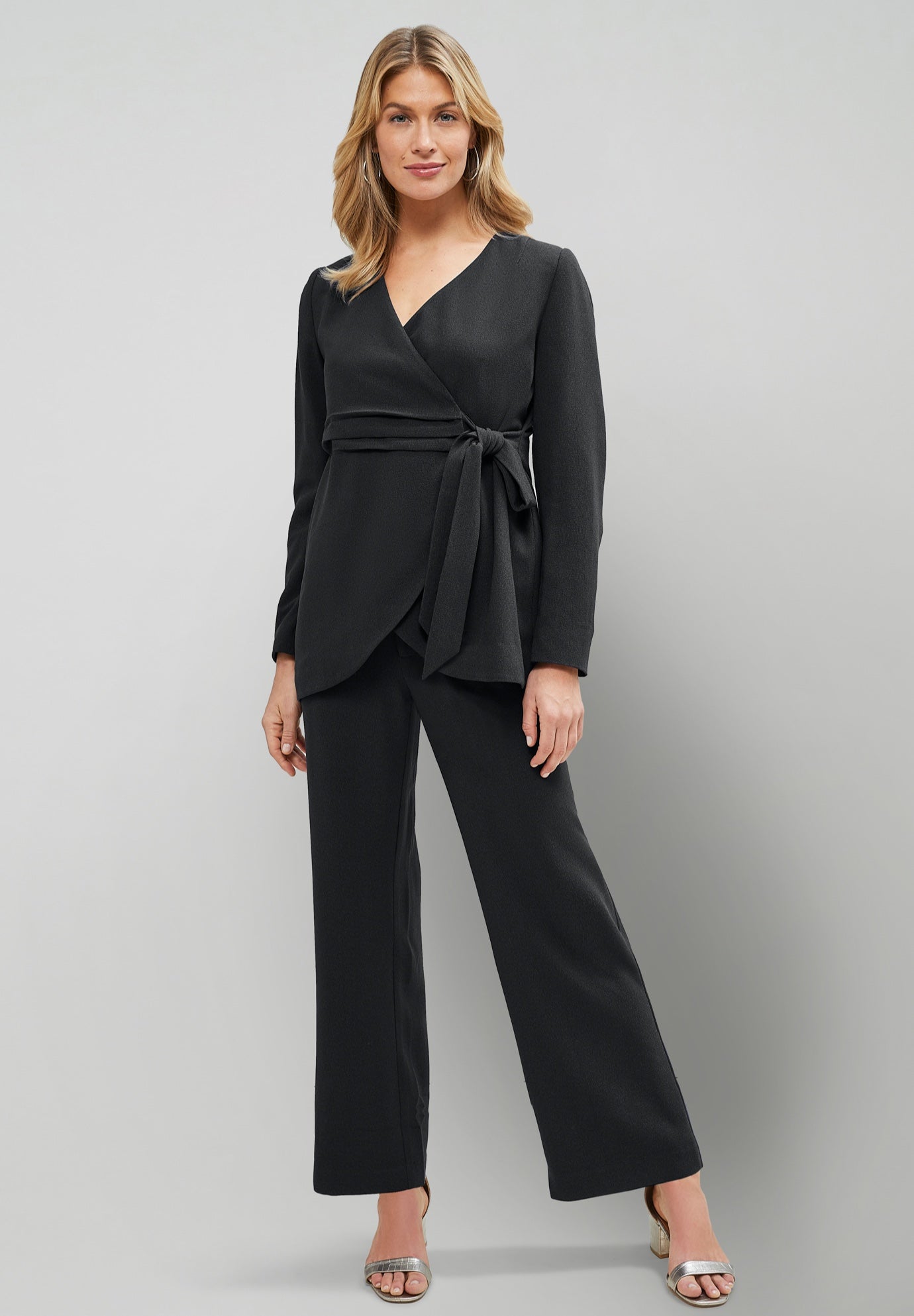 2-Piece Faux Wrap Pantsuit image number 0