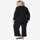 2-Piece Faux Wrap Pantsuit image number null