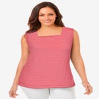 Stretch Cotton Square Neck Tank image number null