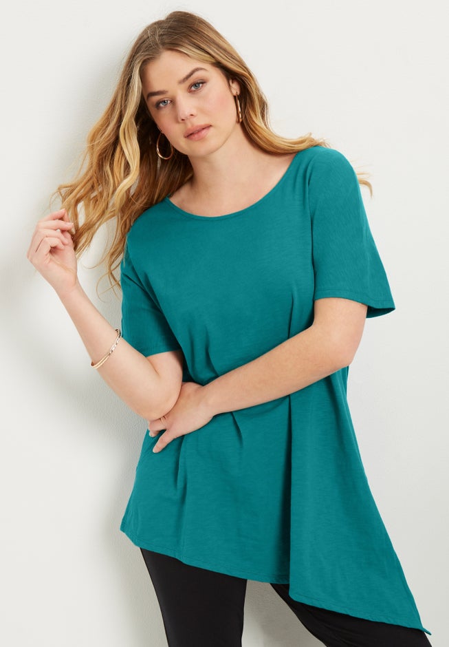 Short-Sleeve Asymmetrical Tunic image number 3