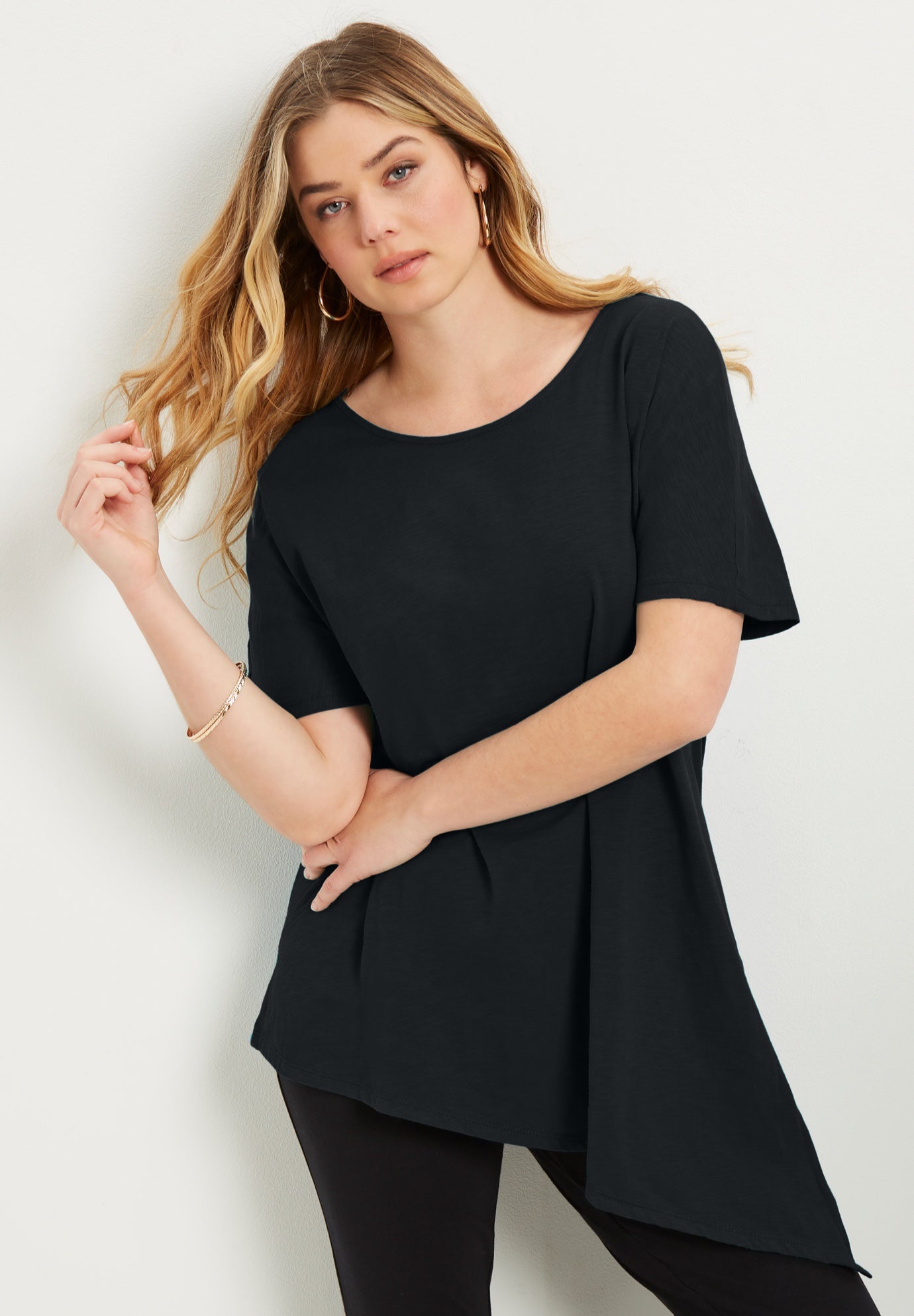 Short-Sleeve Asymmetrical Tunic image number 0