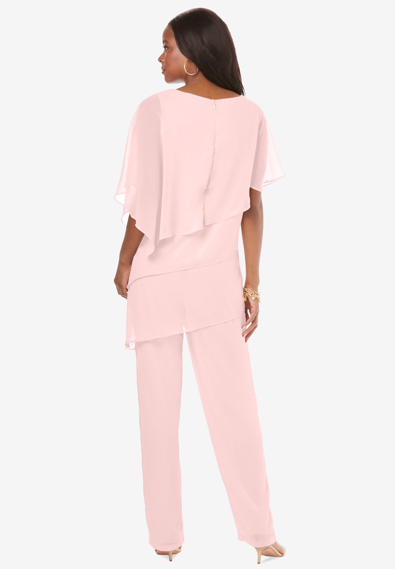 Plus-Size 2 Piece Tierred Ruffle Top and Pant Set image number 4