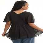 Faux Wrap Fit-and-Flare Top image number null