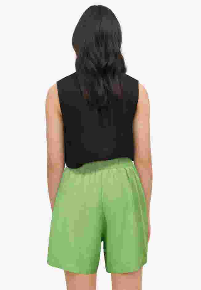 Linen-Blend Elastic Waist Shorts image number 1