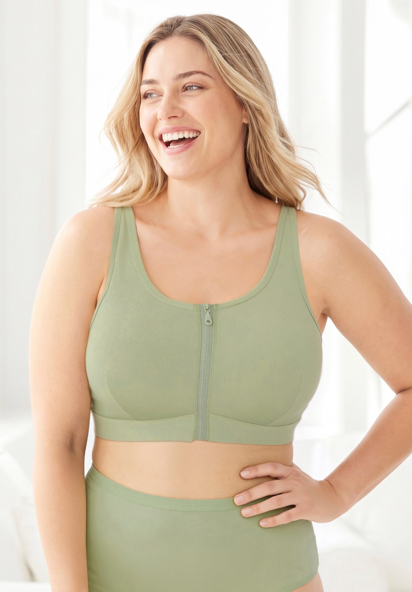 Wireless Zip Front Bra image number 0