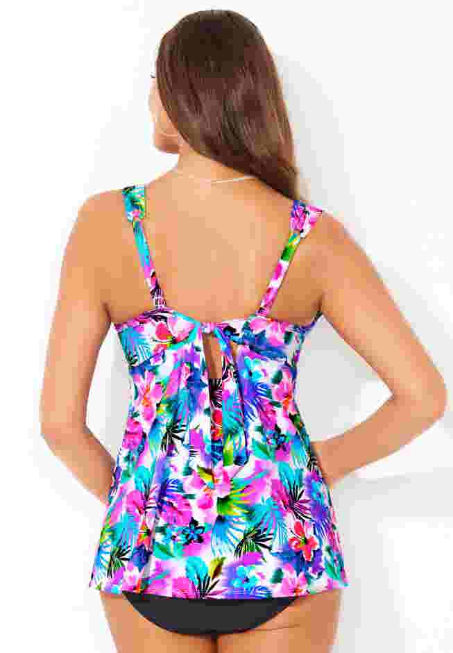Longer Length Twist Front Tankini Top image number 1