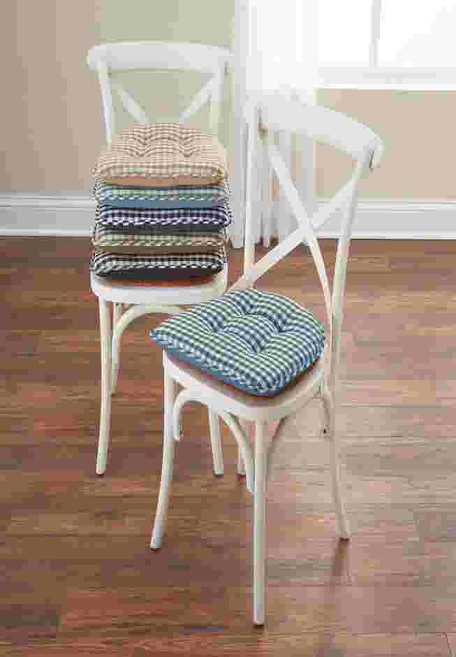 Gingham Gripper® Chair Cushion image number 0