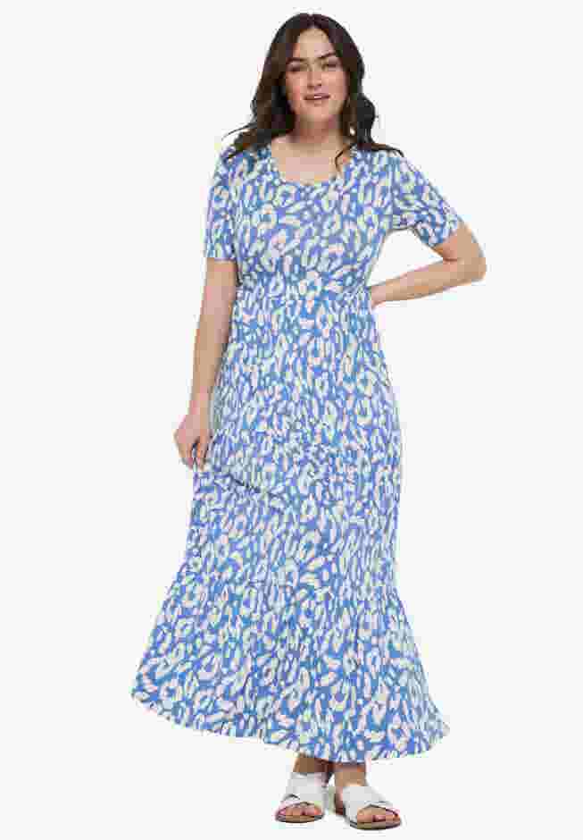 Short Sleeve Tiered Maxi Dress image number 0