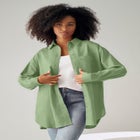 Oversized Linen-Blend Boyfriend Shirt image number null