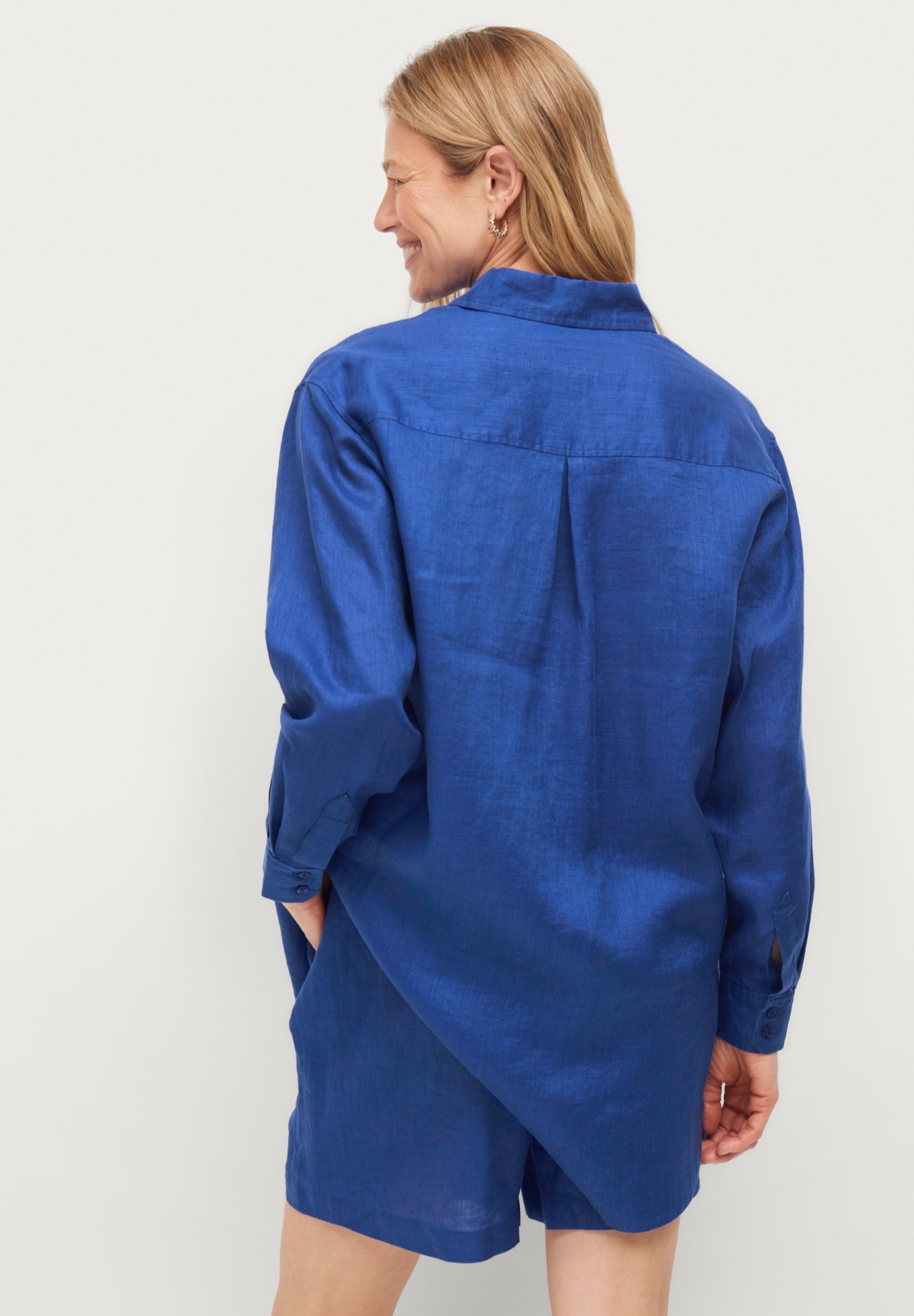 Oversized Linen-Blend Boyfriend Shirt image number 1