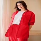 Oversized Linen-Blend Boyfriend Shirt image number null