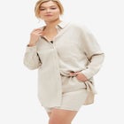 Oversized Linen-Blend Boyfriend Shirt image number null