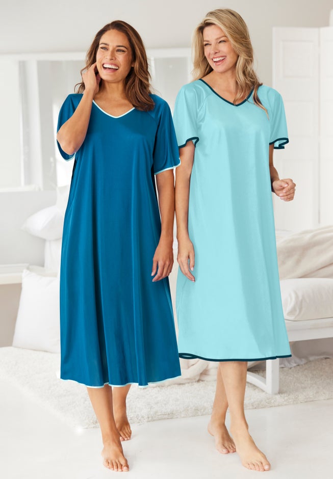 2-Pack Short Silky Gown image number 5