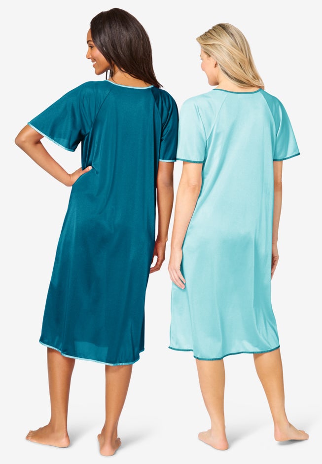 2-Pack Short Silky Gown image number 1