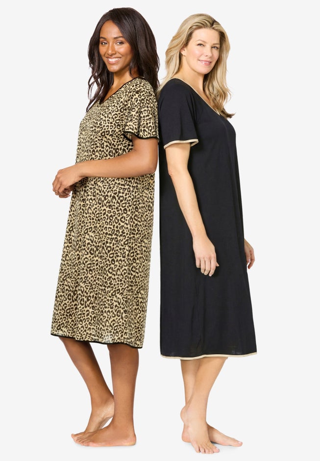 2-Pack Short Silky Gown image number 2