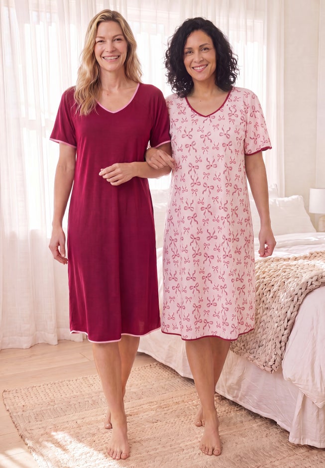2-Pack Short Silky Gown image number 7