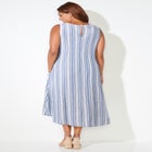 A-Line Linen Blend High-Low Dress image number null