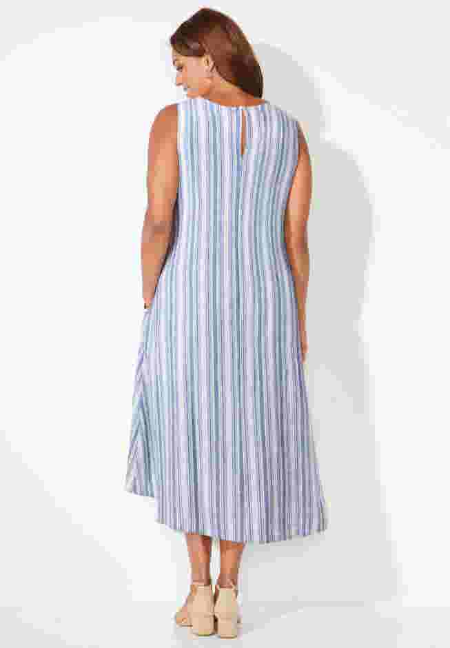 A-Line Linen Blend High-Low Dress image number 1