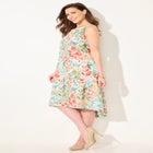 A-Line Linen Blend High-Low Dress image number null