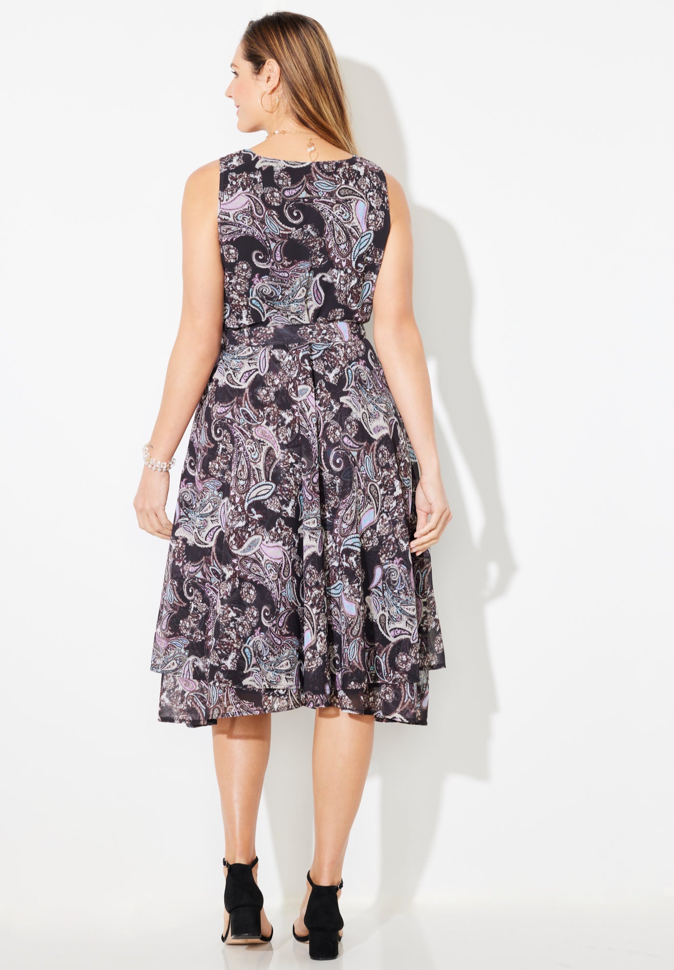 Georgette Flyaway Midi Dress image number 1