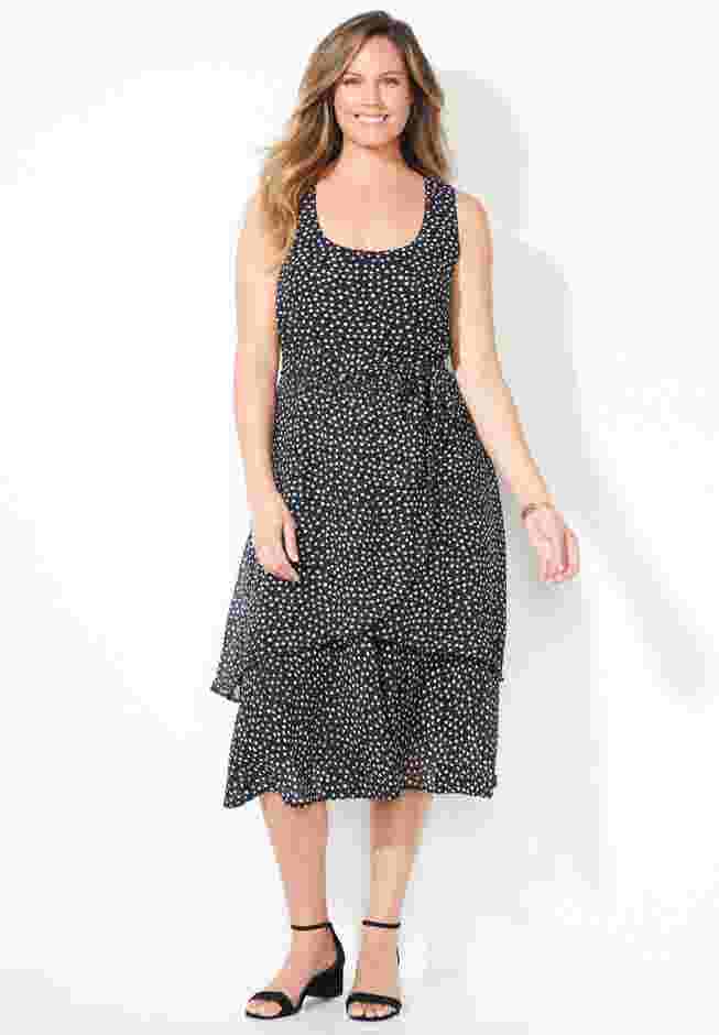 Georgette Flyaway Midi Dress image number 0