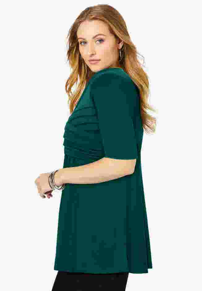Stretch Knit Pleated Tunic image number 2