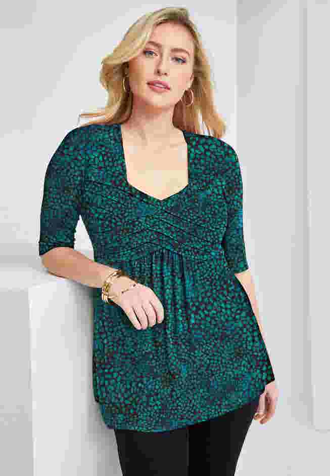 Stretch Knit Pleated Tunic image number 0